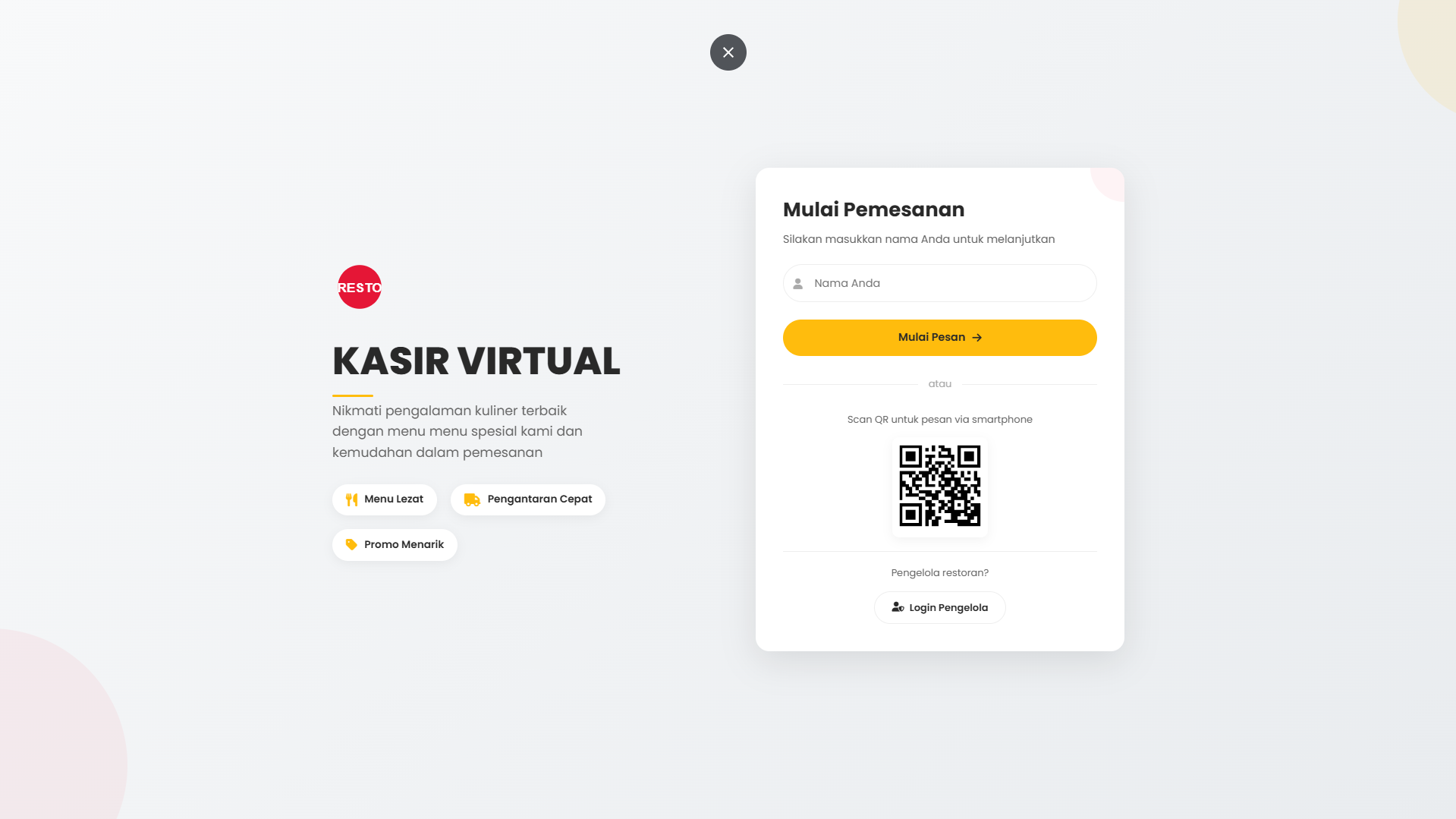 Aplikasi kasir self service